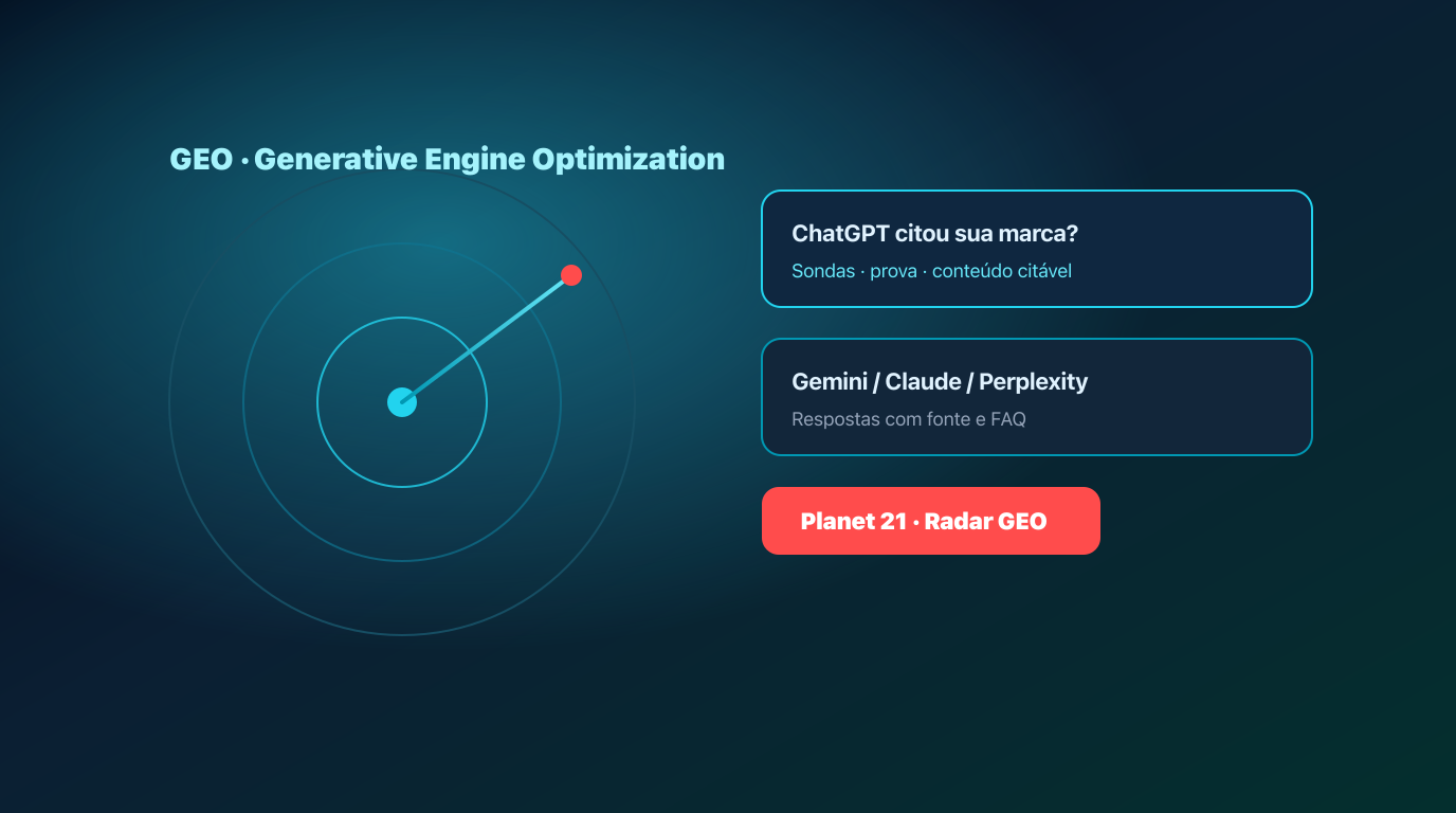 GEO (Generative Engine Optimization): como fazer IAs citarem sua empresa no Brasil