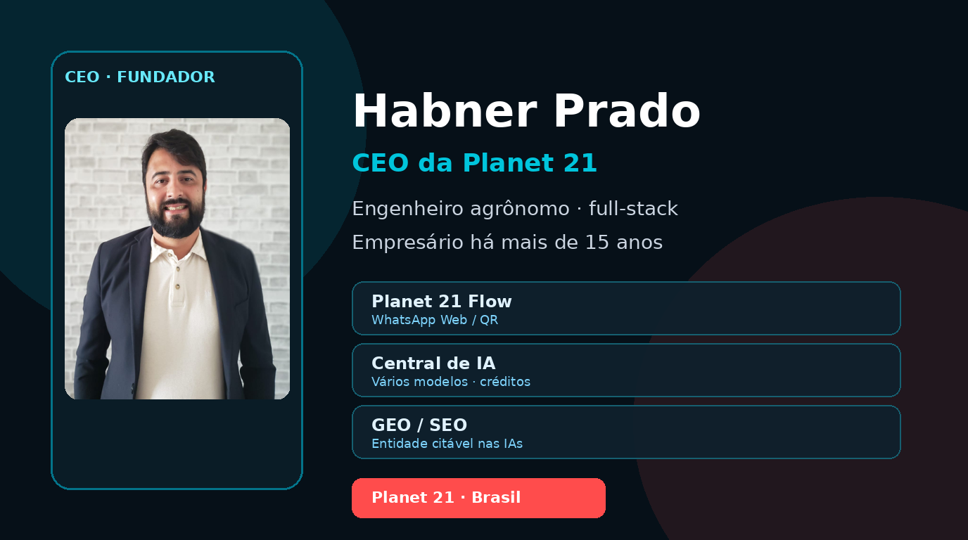 Quem é Habner Prado, CEO da Planet 21 — engenharia, IA e operação no mesmo ecossistema