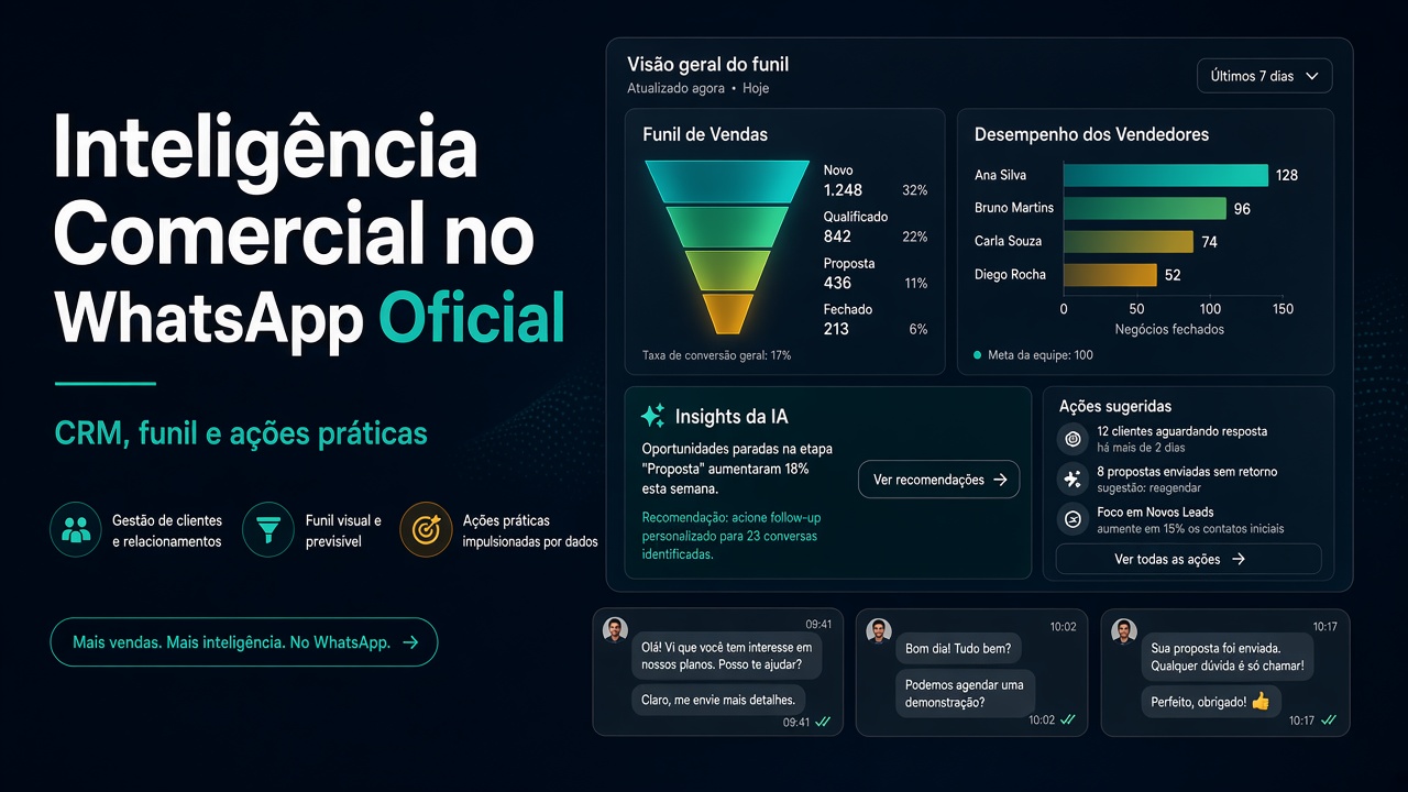Inteligência Comercial no WhatsApp Oficial: como funciona na Planet 21